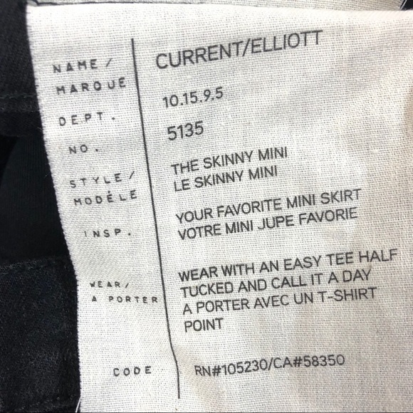 CURRENT/ELLIOTT Released Hem Skinny Mini Skirt - Picture 6 of 6